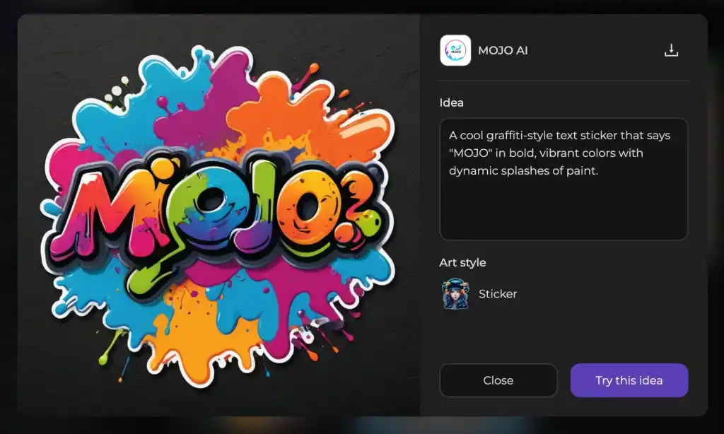 ao generate sticker with text