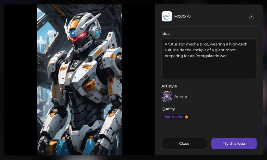 ai generate robot photo anime style